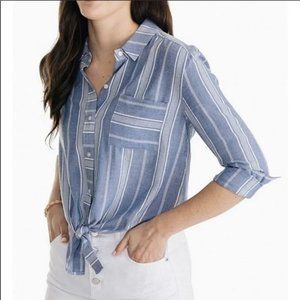 Southern Tide Madelyn Tie Front Button Down Top